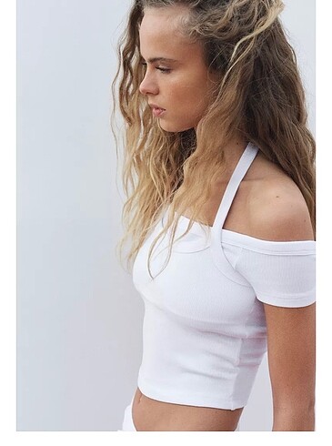 s Beden Zara çift katlı crop-top