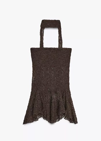Zara Zara Kahverengi Örgü Bluz Top