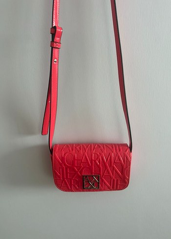 Armani Exchange Kırmızı Deri Kadın Omuz Çantası