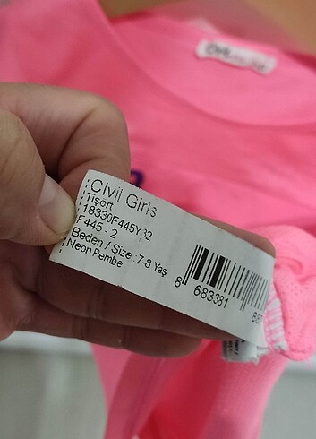 Civil Girls Tişört Neon Pembe 7-8 Yaş - Görsel 2