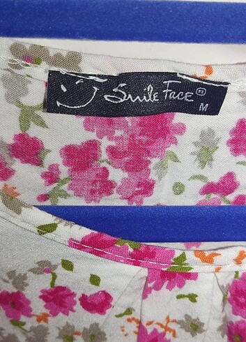 Çiçek Desenli Bluz Pamuklu - Smile Face - M - Görsel 3
