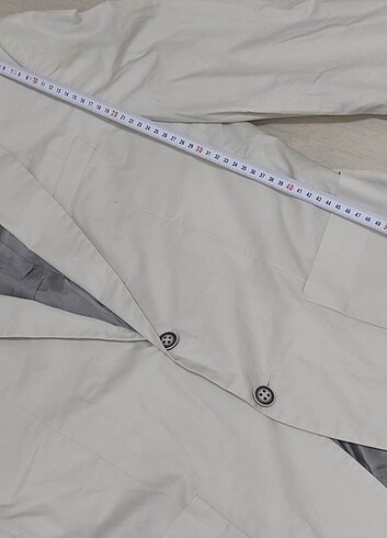 MODA DI CENTONE 48 Beden 2 Düğmeli Krem Satine Spor Dar Kesim Ce - Görsel 4