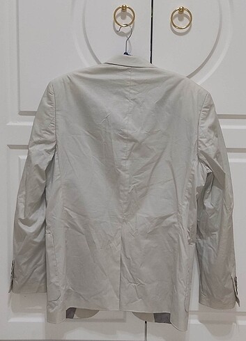 MODA DI CENTONE 48 Beden 2 Düğmeli Krem Satine Spor Dar Kesim Ce - Görsel 2