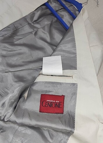 MODA DI CENTONE 48 Beden 2 Düğmeli Krem Satine Spor Dar Kesim Ce - Görsel 5