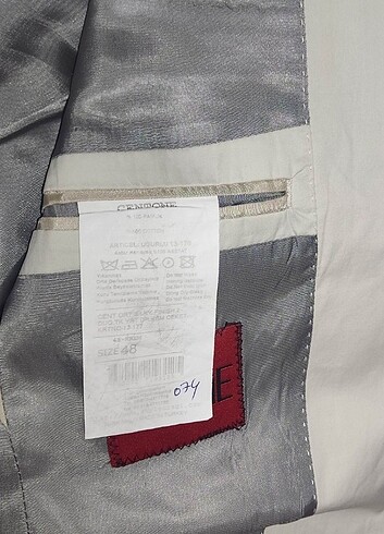 MODA DI CENTONE 48 Beden 2 Düğmeli Krem Satine Spor Dar Kesim Ce - Görsel 6