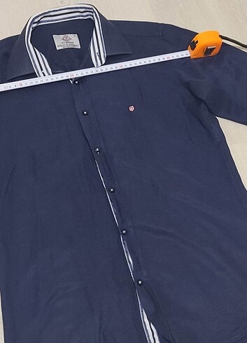 Four Bassi Erkek Lacivert e Pamuk 5 Polyester Uzun Kollu M Gömle - Görsel 5