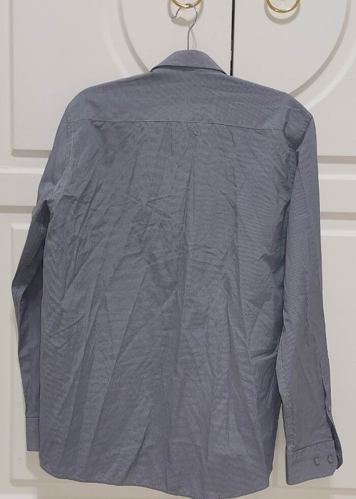 SABRİ ÖZEL Lacivert Mikro Desenli Klasik Uzun Kollu Cepli M Göml - Görsel 3