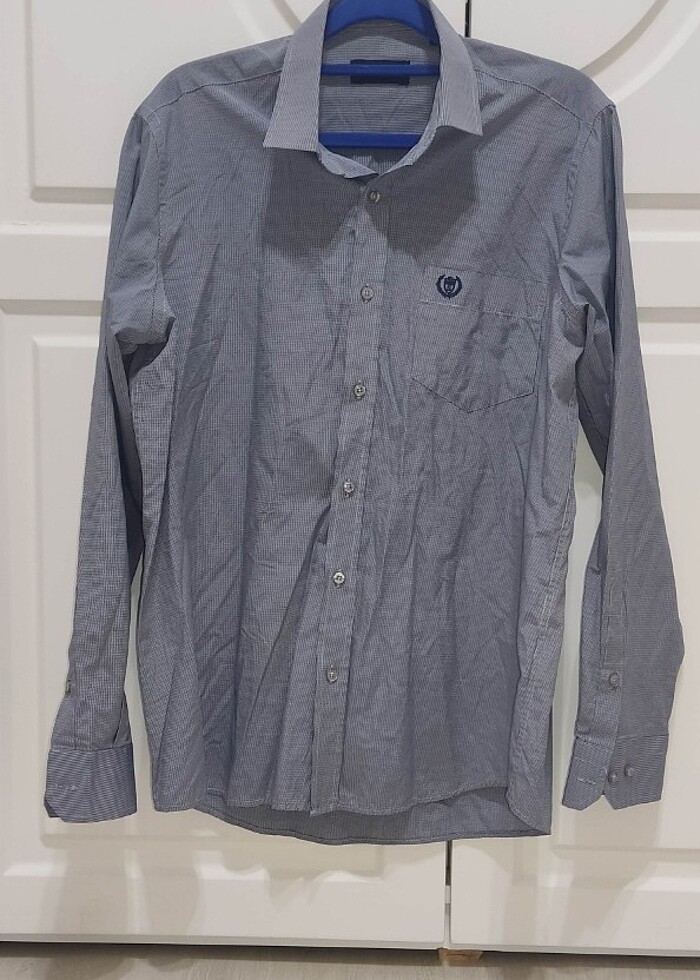 SABRİ ÖZEL Lacivert Mikro Desenli Klasik Uzun Kollu Cepli M Göml - Görsel 2