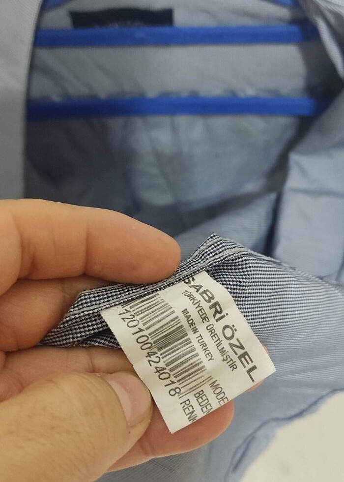 SABRİ ÖZEL Lacivert Mikro Desenli Klasik Uzun Kollu Cepli M Göml - Görsel 5