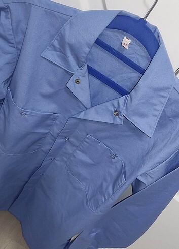 37 Beden Erkek Uzun Kollu İş Gömleği, Pamuk/Polyester, Çıtçıtlı - Görsel 3