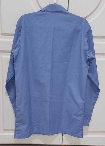 37 Beden Erkek Uzun Kollu İş Gömleği, Pamuk/Polyester, Çıtçıtlı - Görsel 2