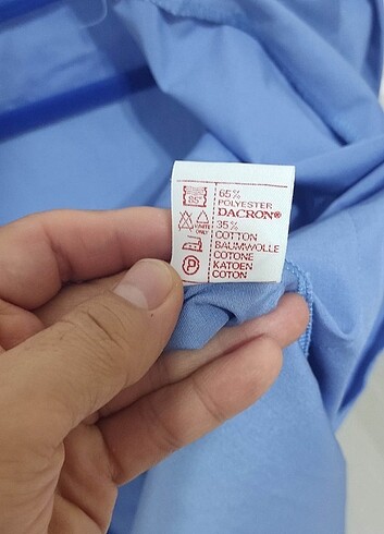 37 Beden Erkek Uzun Kollu İş Gömleği, Pamuk/Polyester, Çıtçıtlı - Görsel 9