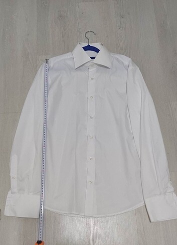 Botinelli Beyaz Uzun Kollu Yaka ve Manşet 0 Pamuk Klasik L Gömle - Görsel 3