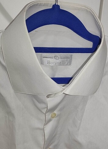 Botinelli Beyaz Uzun Kollu Yaka ve Manşet 0 Pamuk Klasik L Gömle - Görsel 7