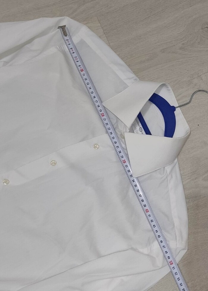 Botinelli Beyaz Uzun Kollu Yaka ve Manşet 0 Pamuk Klasik L Gömle - Görsel 4