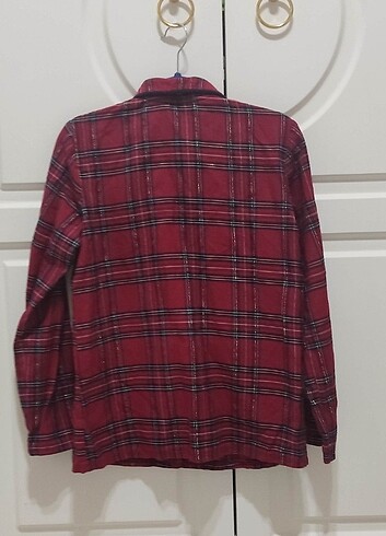 LC Waikiki XS Yılbaşı Temalı Uzun Kollu Kadın Ekose Pijama Üst - Görsel 2