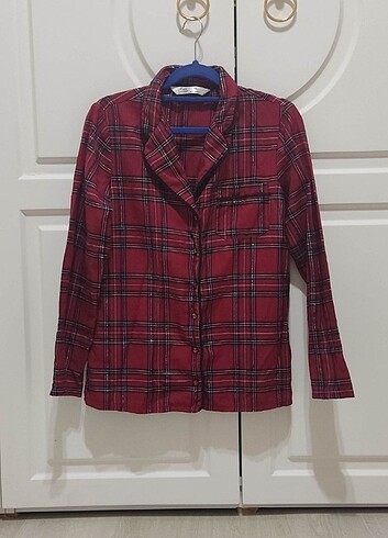 LC Waikiki XS Yılbaşı Temalı Uzun Kollu Kadın Ekose Pijama Üst - Görsel 3