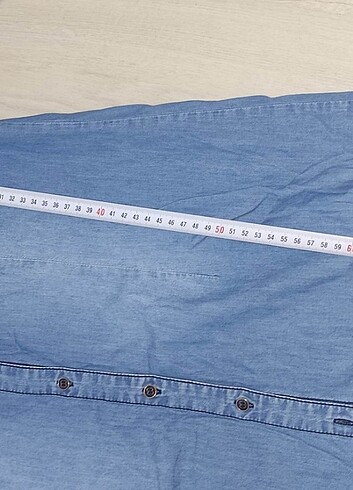 Stradivarius Kadın M Kolu Katlamalı Çift Cep Kot Tunik - Buz Mav - Görsel 8