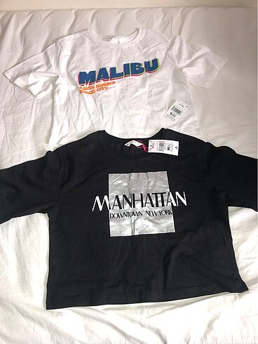 Candy marka 10-11 yaş beyaz-siyah tshirt-crop-kisa tshirt - Görsel 2