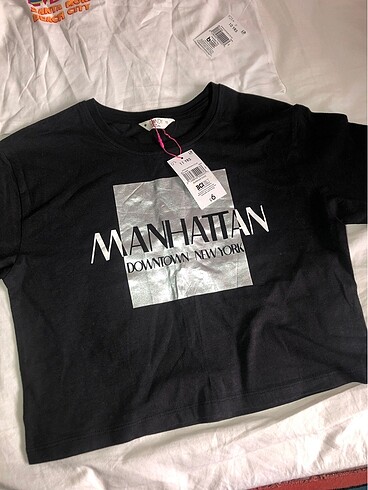 Candy marka 10-11 yaş beyaz-siyah tshirt-crop-kisa tshirt - Görsel 5