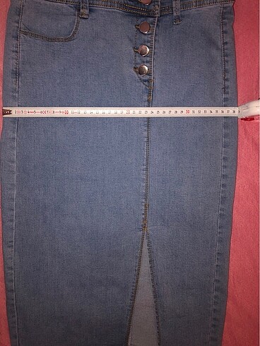 Likralı yırtmaçlı L beden kot Etek - Görsel 2