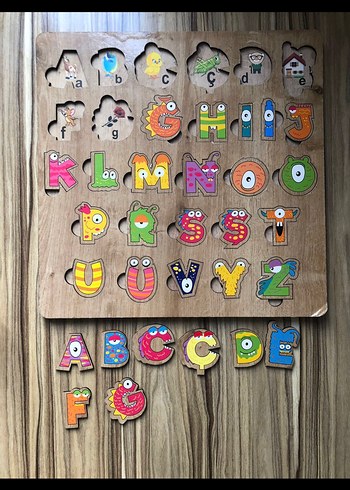 Renkli Ahşap Alfabe ve Sayı Eğitici Oyuncak - Görsel 9