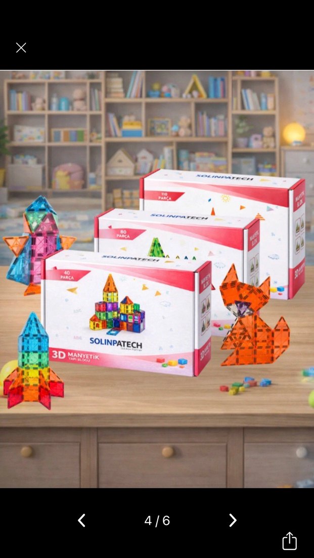 80 parça içerisinde 1 adet magnetik araba mevcut - Görsel 4