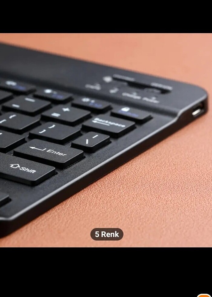 Klavye Bluetooth bağlantılı şarj edilebilir siyah - Görsel 2