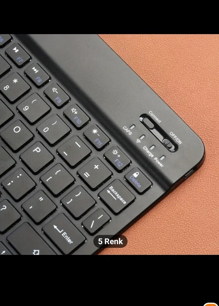 Klavye Bluetooth bağlantılı şarj edilebilir siyah - Görsel 3