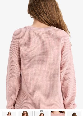 Pembe Triko Kadın Uzun Kollu Kazak - Görsel 3