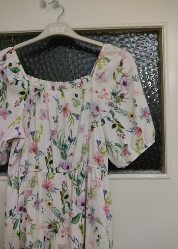 Çiçek Desenli Uzun Bohem Elbise - Görsel 5