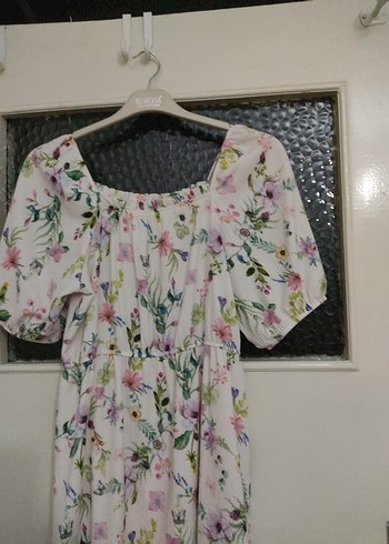 Çiçek Desenli Uzun Bohem Elbise - Görsel 6