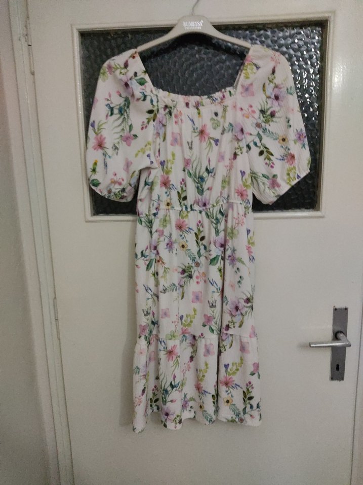 Çiçek Desenli Uzun Bohem Elbise - Görsel 3