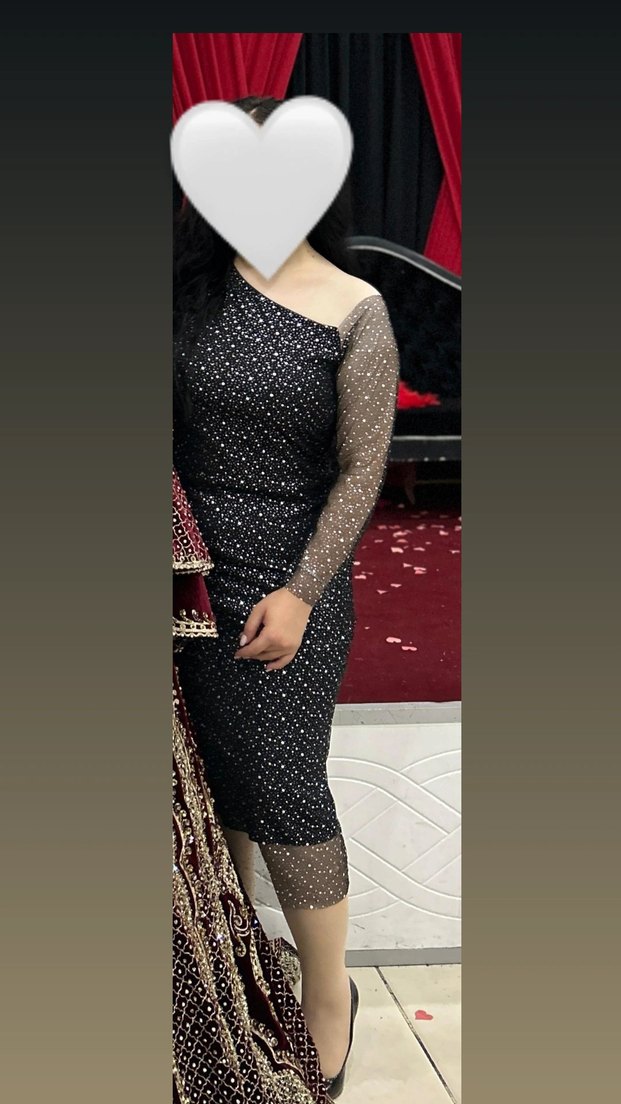 Siyah pul desenli transparan kol abiye - Görsel 4