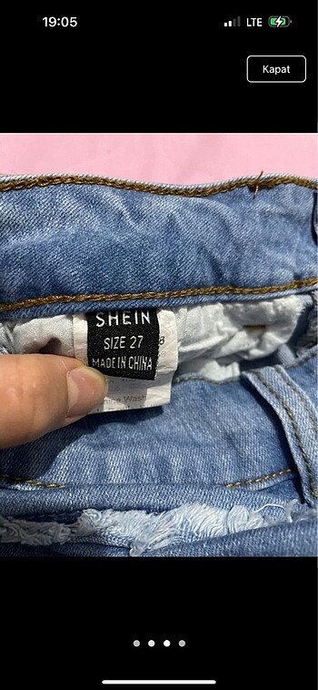 27 Beden Kot Şort denim