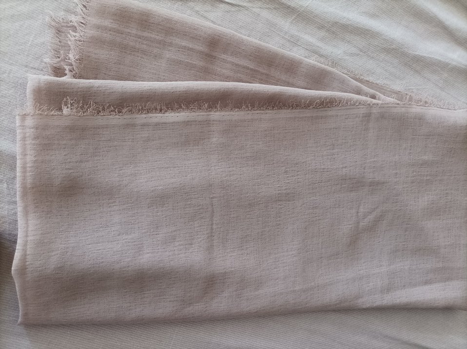 Diger Bej Keten Pliseli Şal - Görsel 2