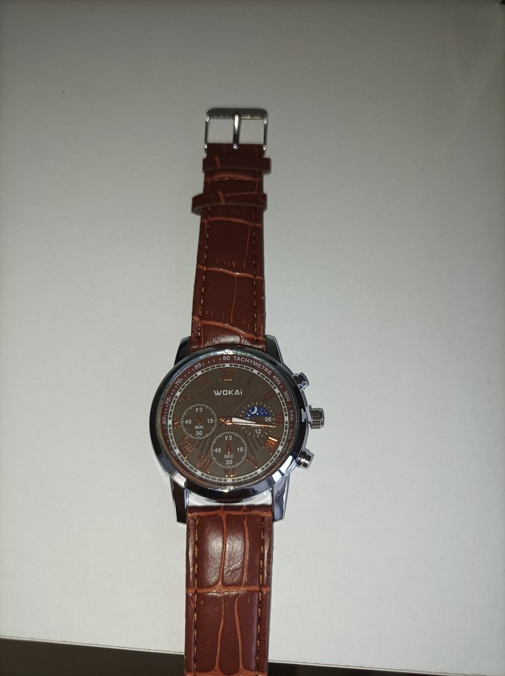 Kahverengi Deri Kayışlı Erkek Saat - Görsel 2