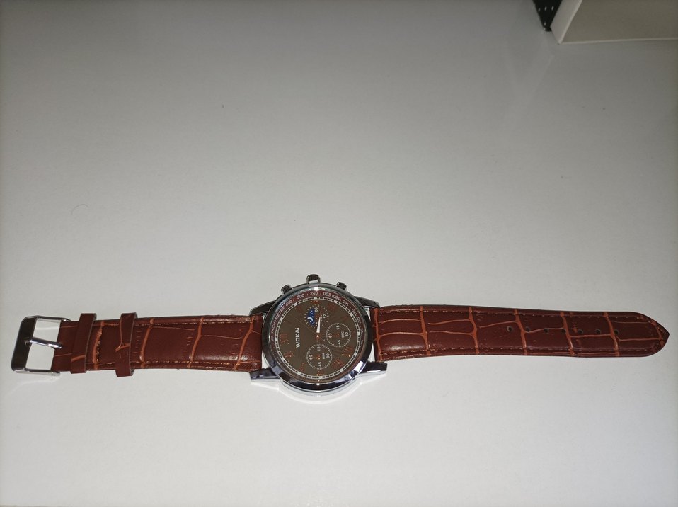 Kahverengi Deri Kayışlı Erkek Saat - Görsel 3