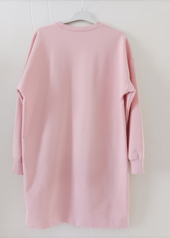 Pembe Midi Kadın Tunik, Uzun Kollu, Rahat Kesim - Görsel 2