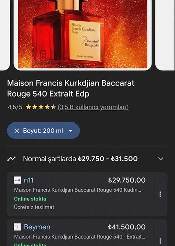 Maison Francis Kurkdjian Baccarat Rouge 540 Extrait Edp 70 ml
