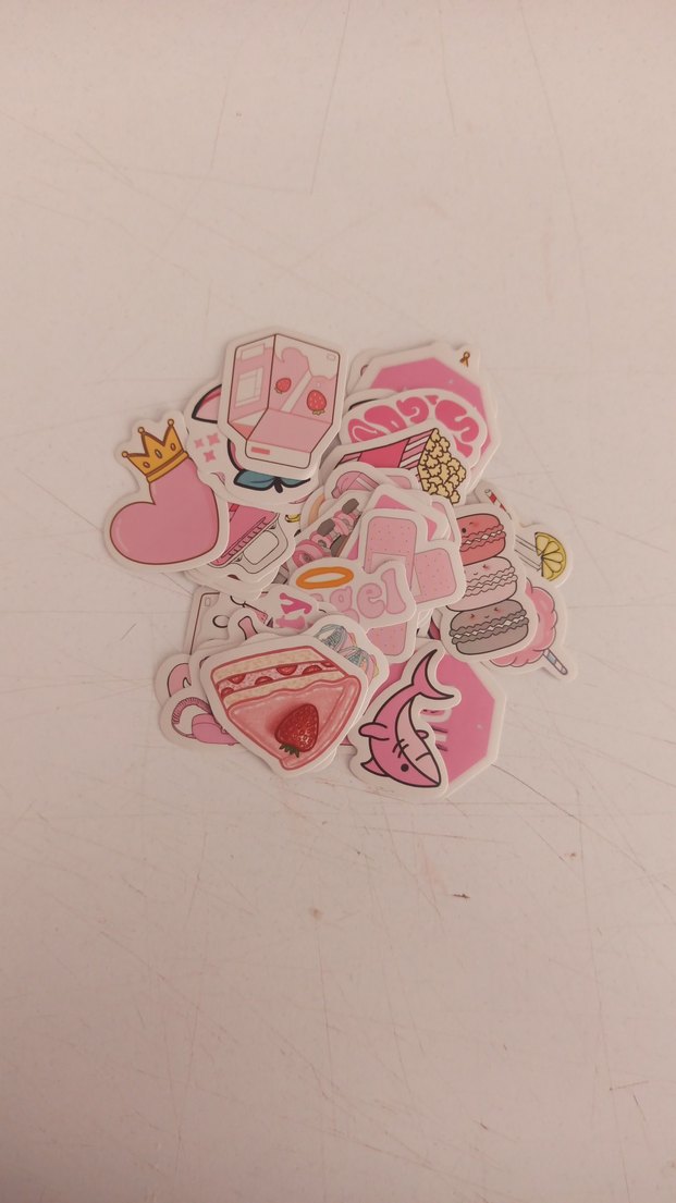 43 adet pembe renklerinde stickerler - Görsel 2
