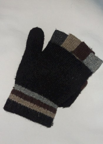 Kadın Kahverengi Örgü Yün Eldiven - Görsel 7