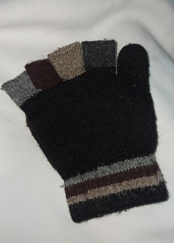 Kadın Kahverengi Örgü Yün Eldiven - Görsel 5