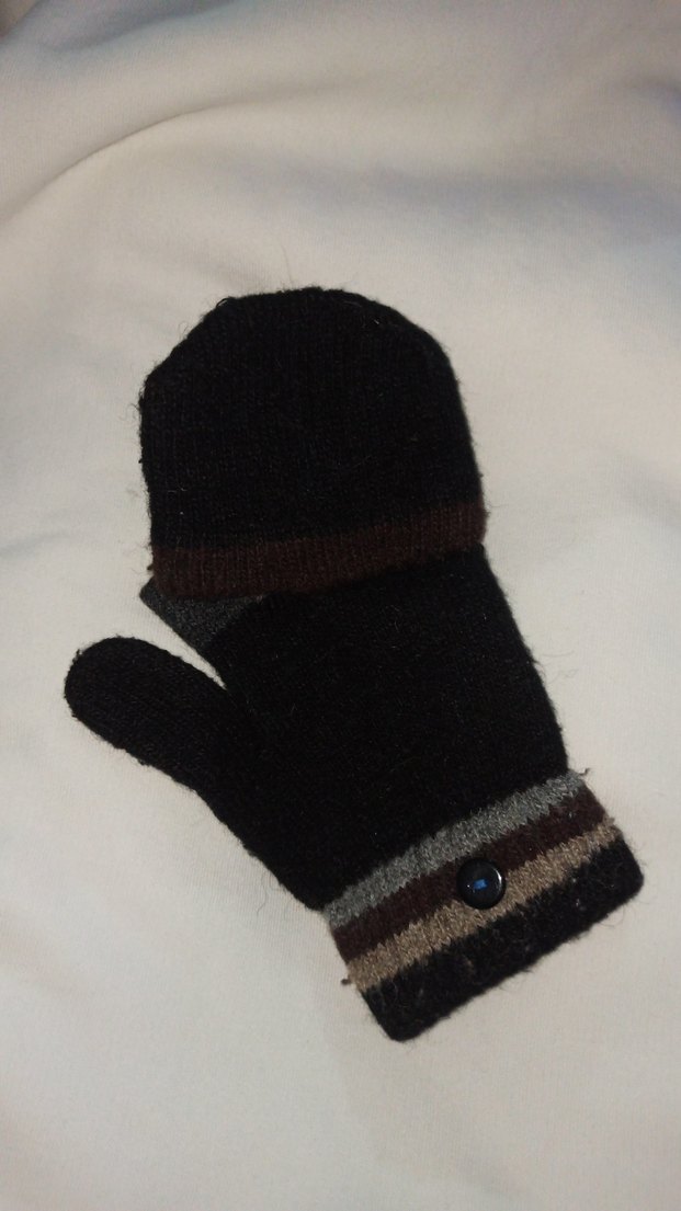 Kadın Kahverengi Örgü Yün Eldiven - Görsel 4