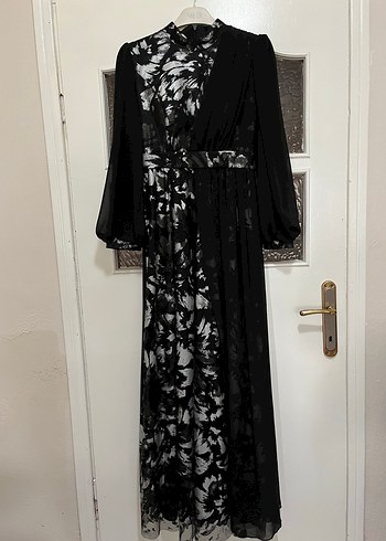Kadın Siyah Uzun Gotik Abiye Elbise
