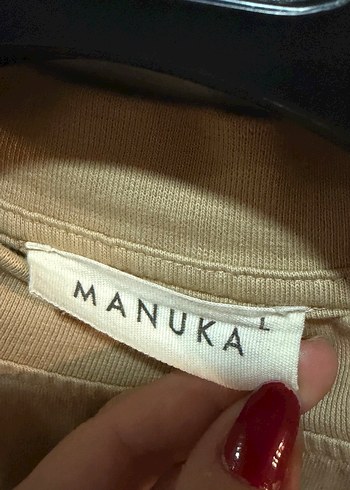 Manuka taş renk pamuklu oversıze thsırt - Görsel 7