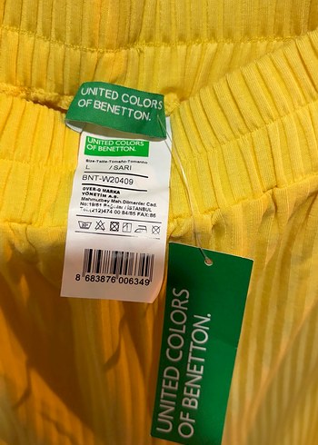 Benetton Sarı Pilili eşofman altı - Görsel 2