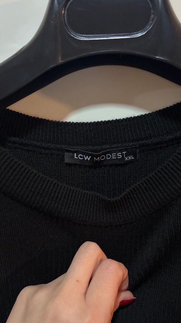 LCW modest Siyah Yüksek Yakalı Kadın Süveter - Görsel 3