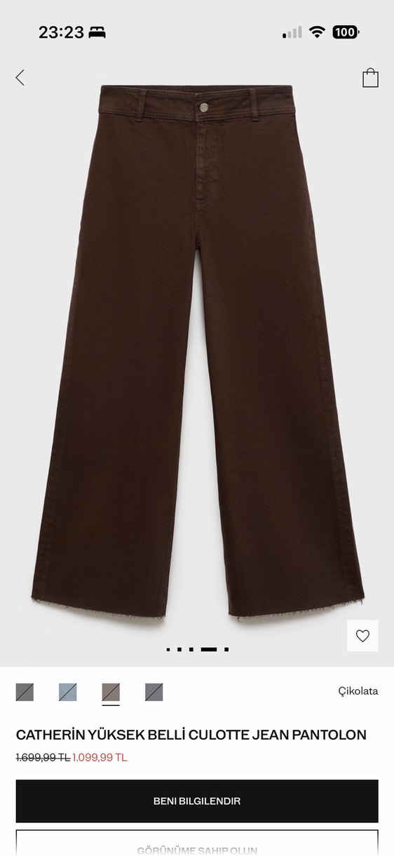 Mango catherin yüksek bel kahve jean - Görsel 4