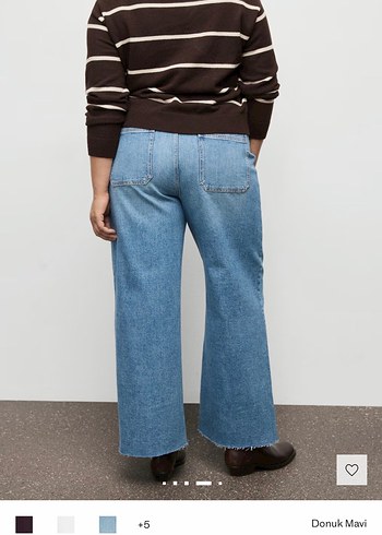 Mango catherin yüksek bel donuk mavi jean - Görsel 2